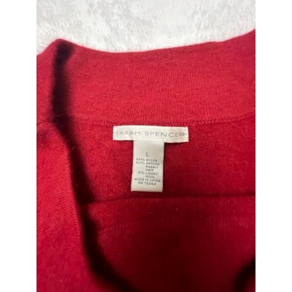 Sarah Spencer Red Soft Knit Angora Rabbit Hair Sweater Red Womens Large - Picture 5 of 9